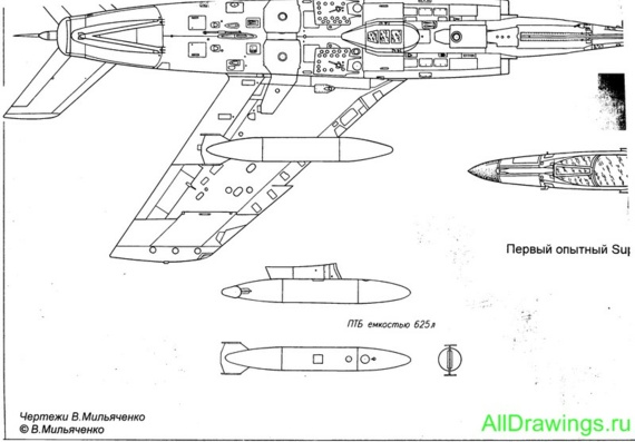 Dassault Super Etendard drawings (figures)